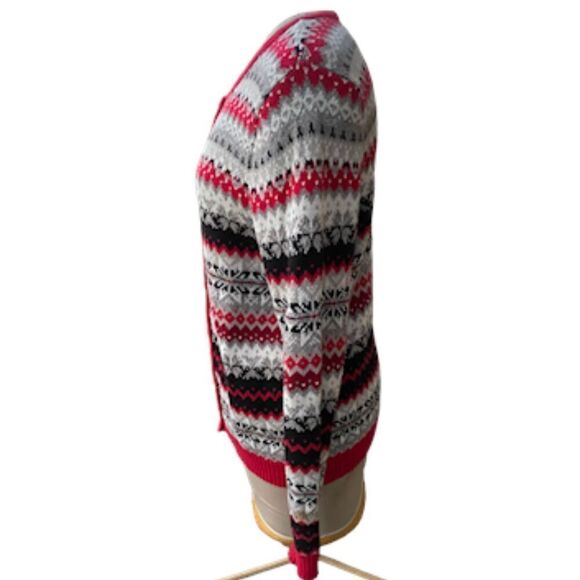 Crystal Kobe Classic Cardigan RedBlack/Gray Size M Ski Vacation Holidays - Picture 3 of 9